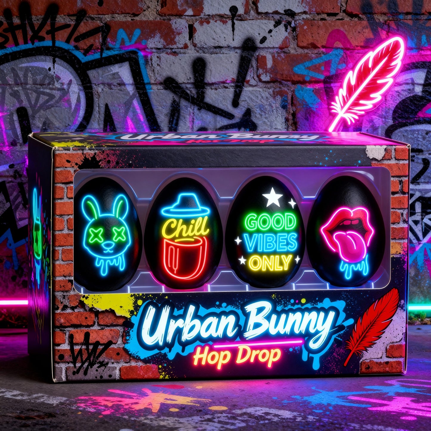 Urban Bunny Hop Drop — Retro Neon  Style 4 Pack