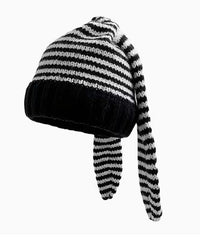 Urban Bunny Beanie – Long-Ear Knit Edition Black White