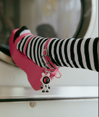 BUNNY ASTRONAUT KEYCHAIN — “PLAY MODE: ON”