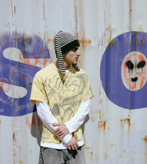 Urban Bunny Beanie – Long-Ear Knit Edition Black White