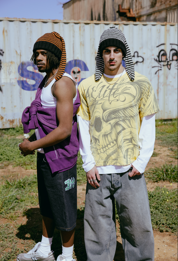 Urban Bunny Beanie – Long-Ear Knit Edition black Orange