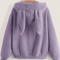 3D Plush Bunny Ear Design Gangsta Hoodie