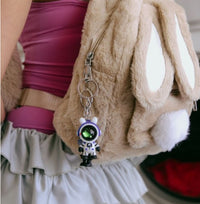 BUNNY ASTRONAUT KEYCHAIN — “PLAY MODE: ON”